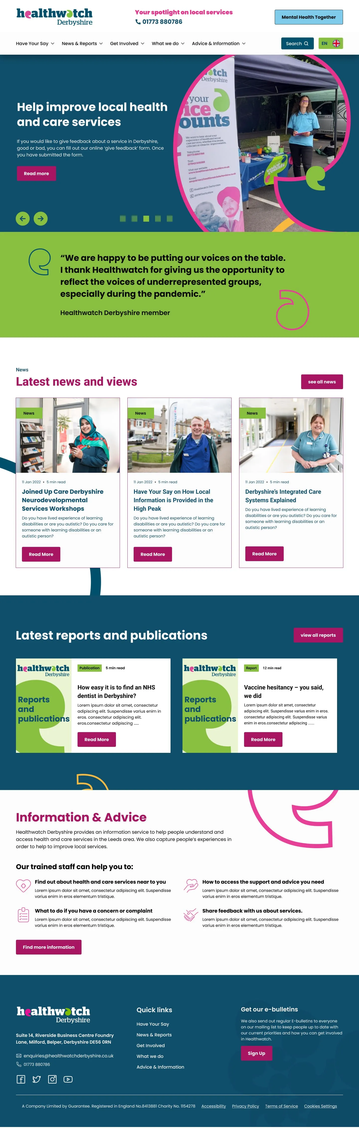 Full-page view of National champion for health and social care in England
