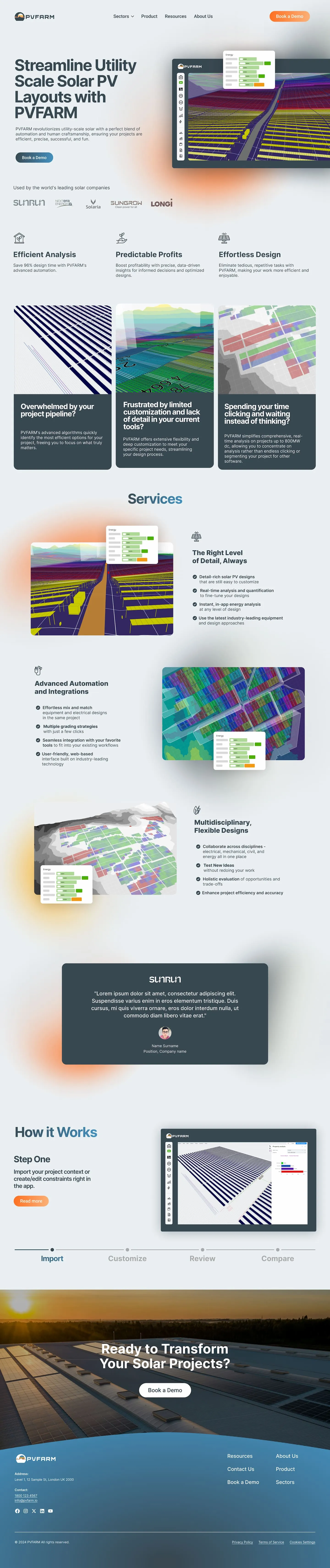 Full-page view of PVFARM - Design Software for Utility-Scale Solar