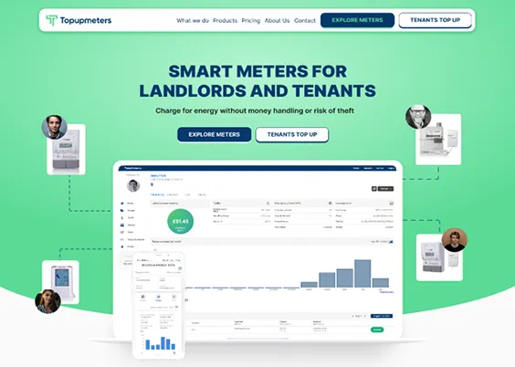 Topupmeters: Cashless PAYG Prepay Meters for Landlords website preview