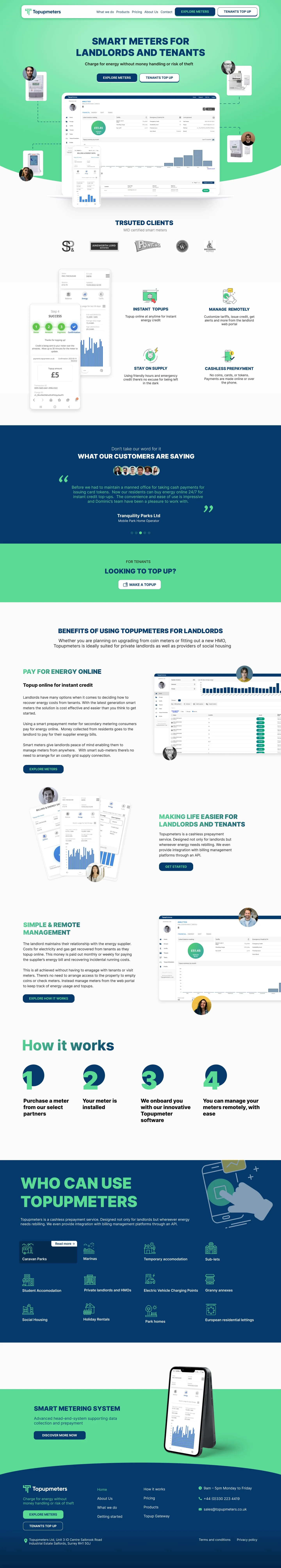 Full-page view of Topupmeters: Cashless PAYG Prepay Meters for Landlords